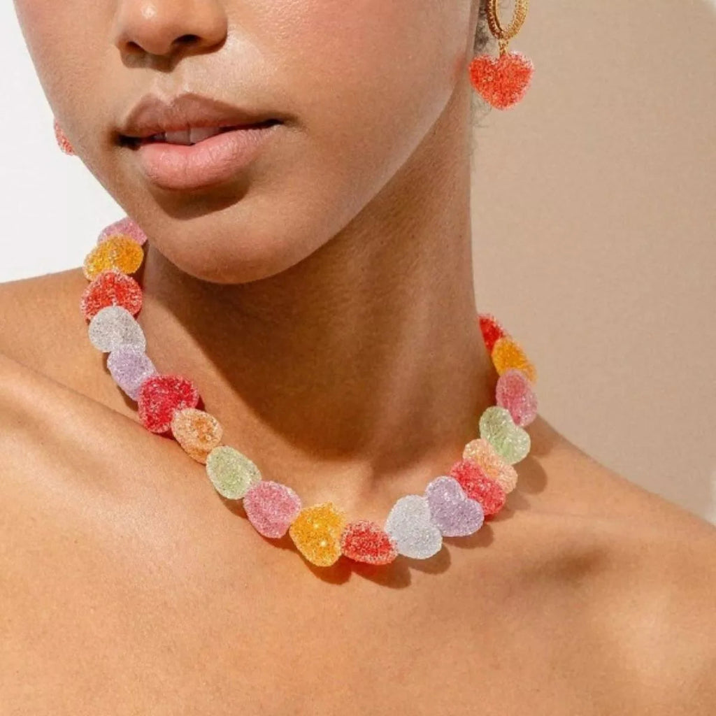 Colorful Resin Heart Necklace