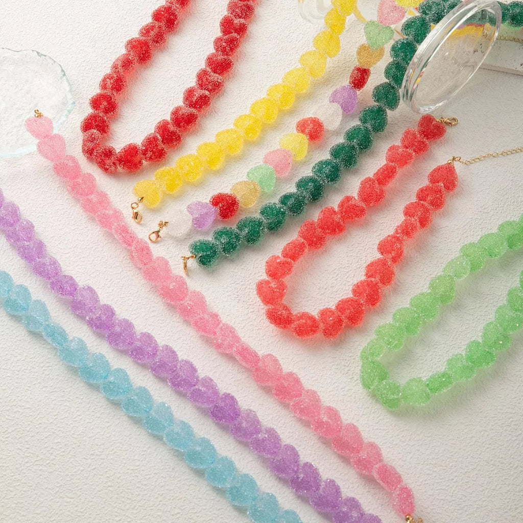 Colorful Resin Heart Necklace