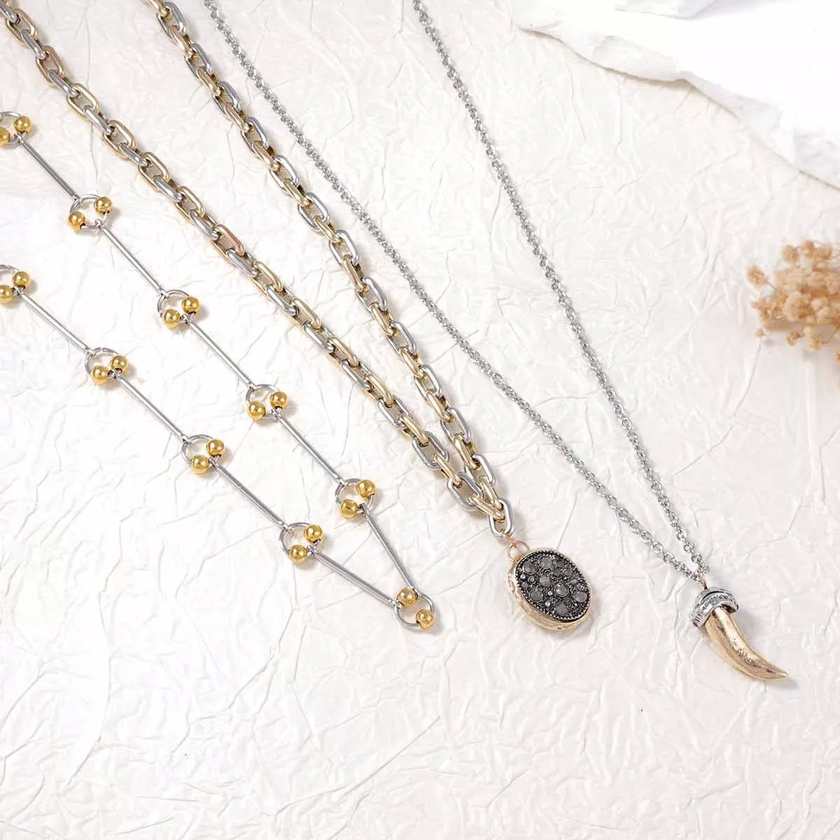 3 Piece Chain Pendant Necklace