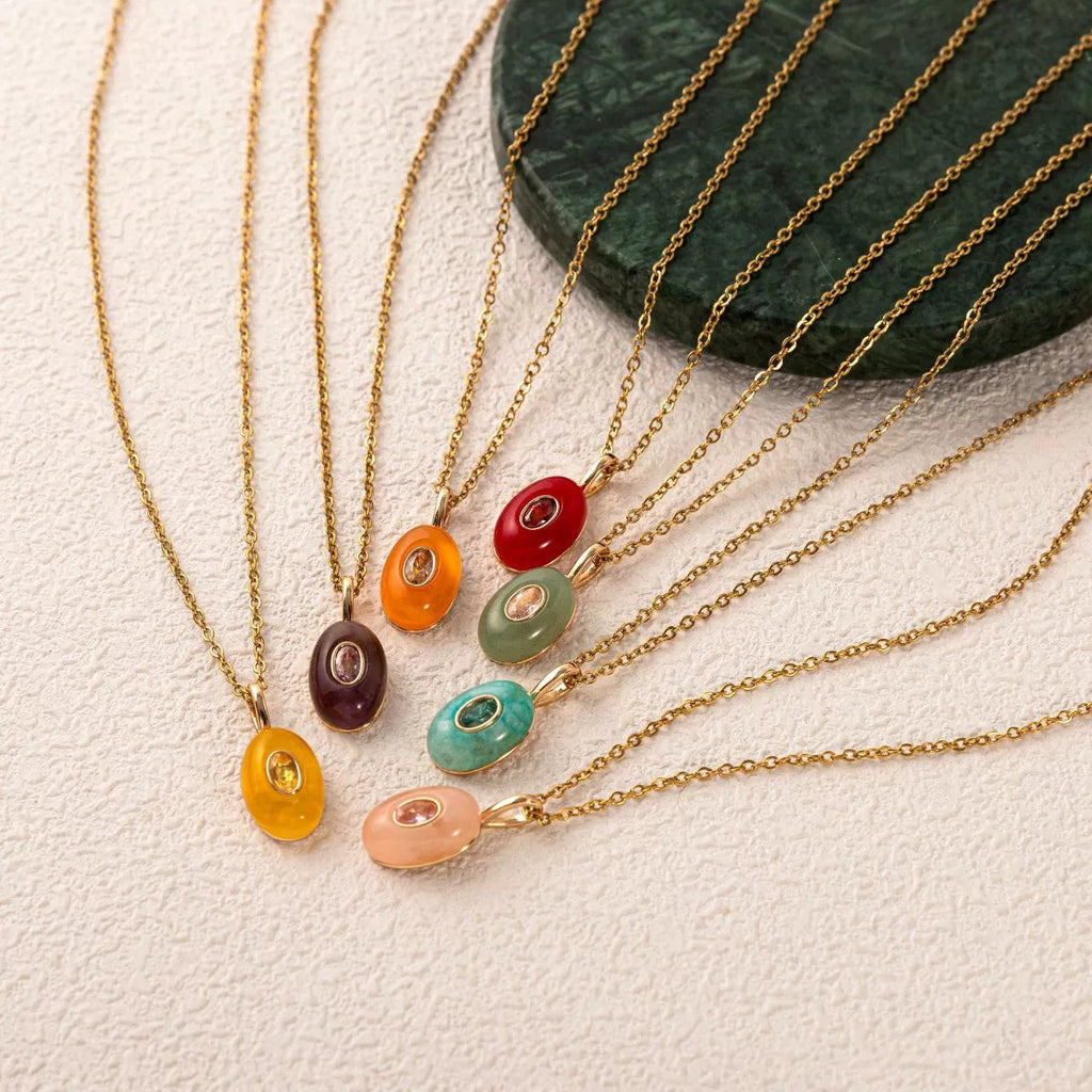 Natural Stone Pendant Necklace
