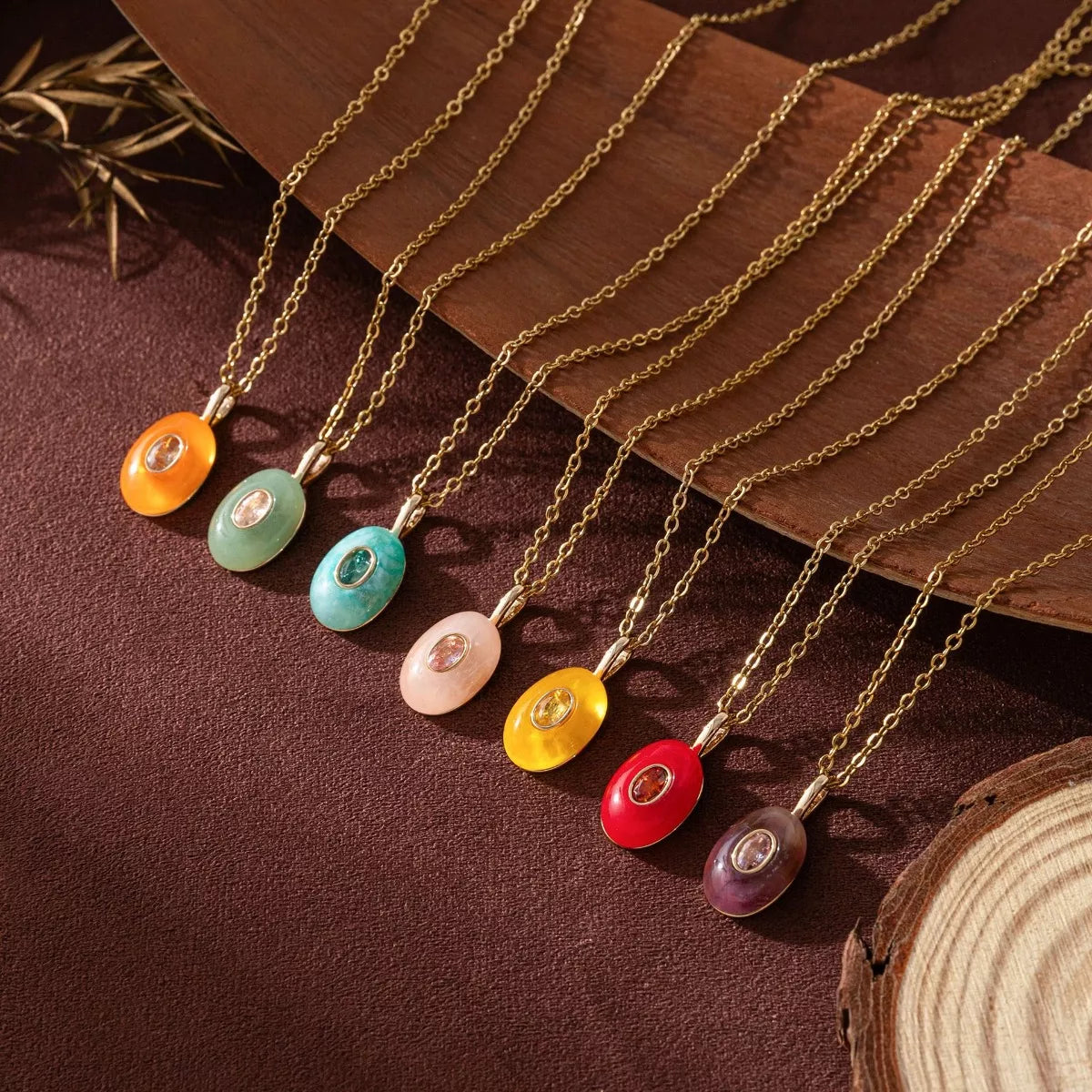 Natural Stone Pendant Necklace