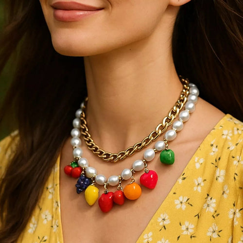Colorful Charm Double Layered Necklace