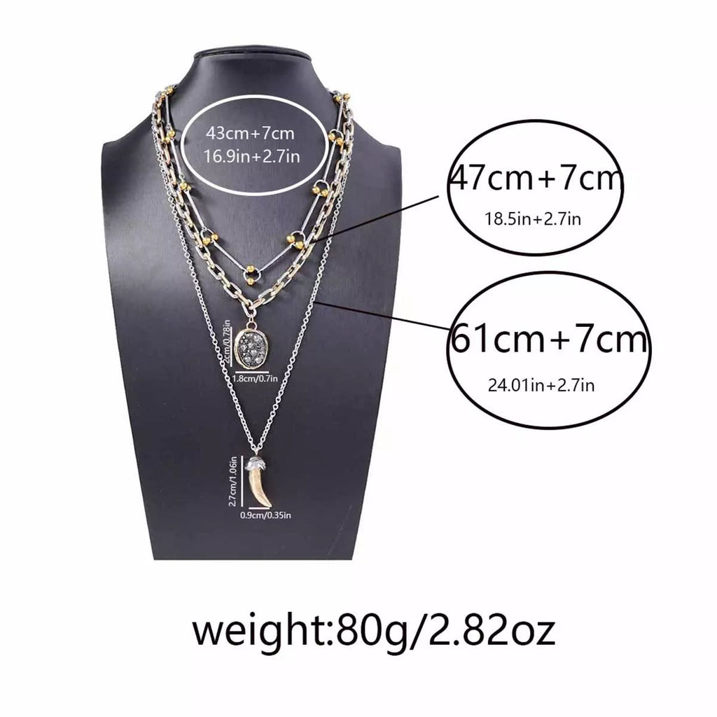 3 Piece Chain Pendant Necklace