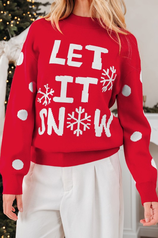 LET IT SNOW Christmas Holiday Sweater