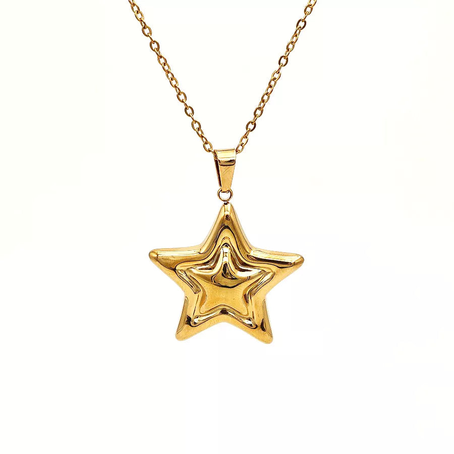 Stainless Steel Zircon Star Necklace