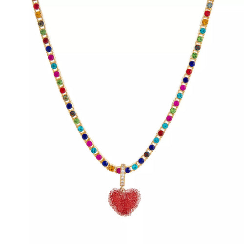 Colorful Resin Heart Necklace