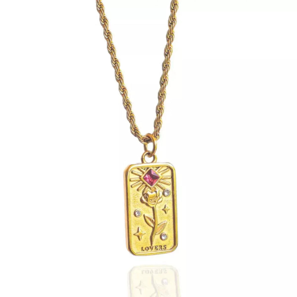 18K Gold-Plated Tarot Card Necklace