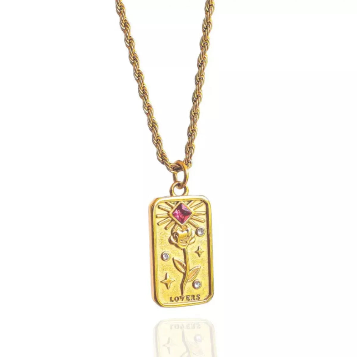 18K Gold-Plated Tarot Card Necklace
