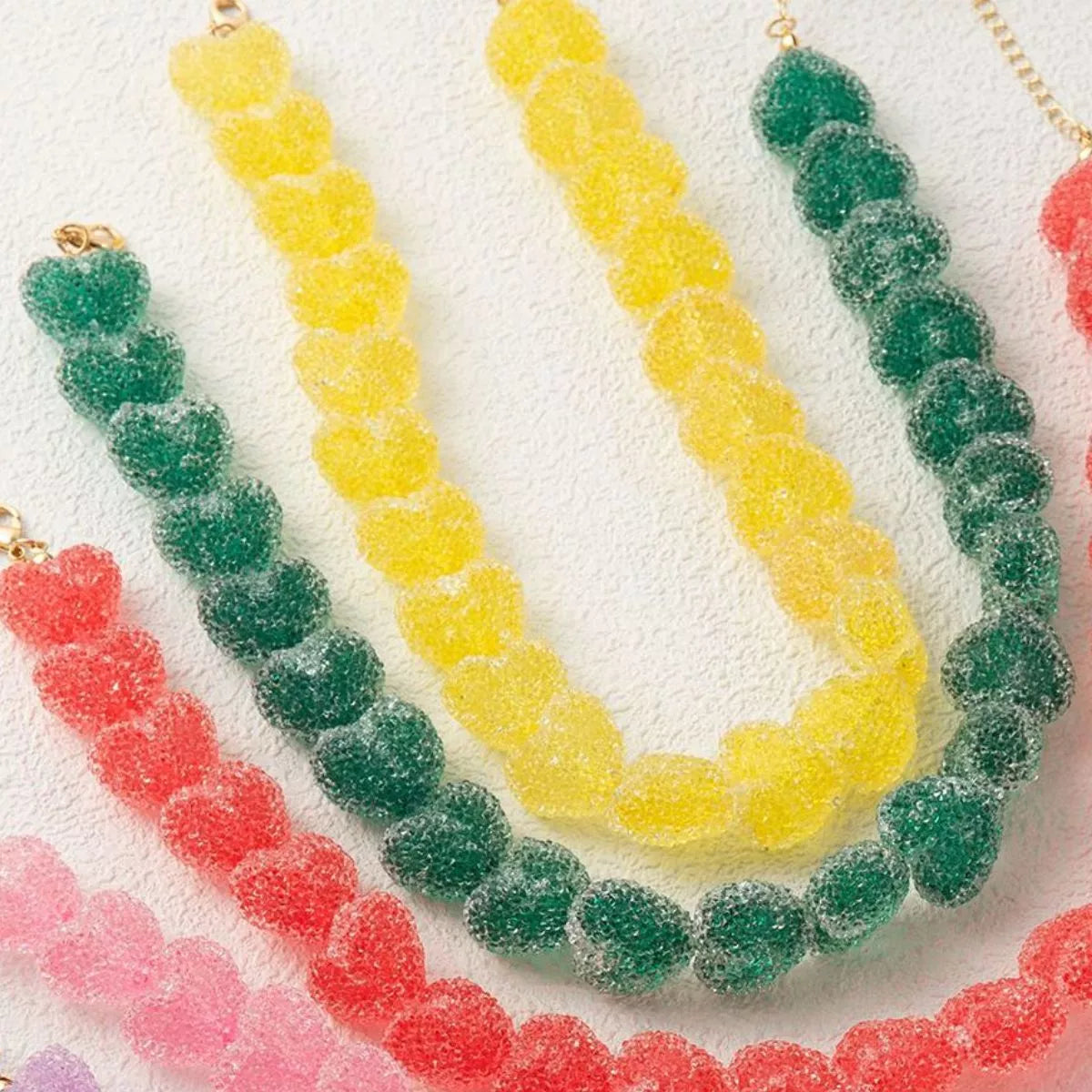 Colorful Resin Heart Necklace